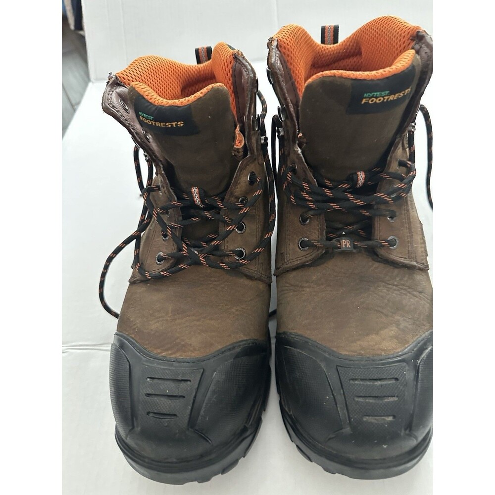 Hytest Footrests Leather Brown Steel toe shoes for men size 12
